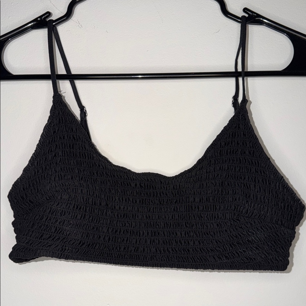Target smocked Black Bikini Top